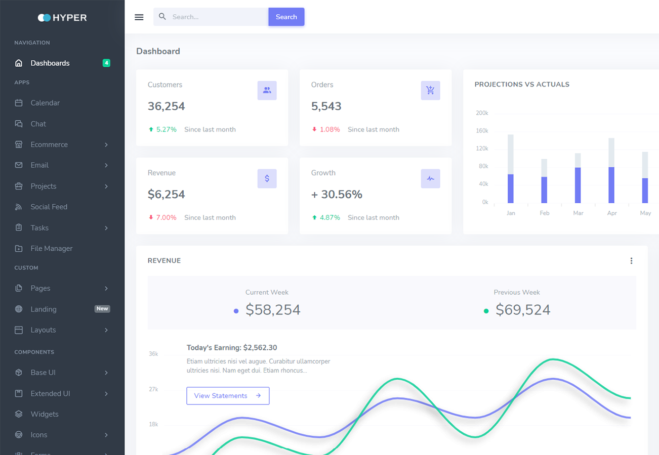 Hyper - Responsive Admin Dashboard Template